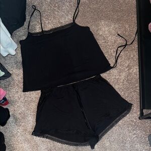 Victoria's Secret Black Lace Sleepwear Set